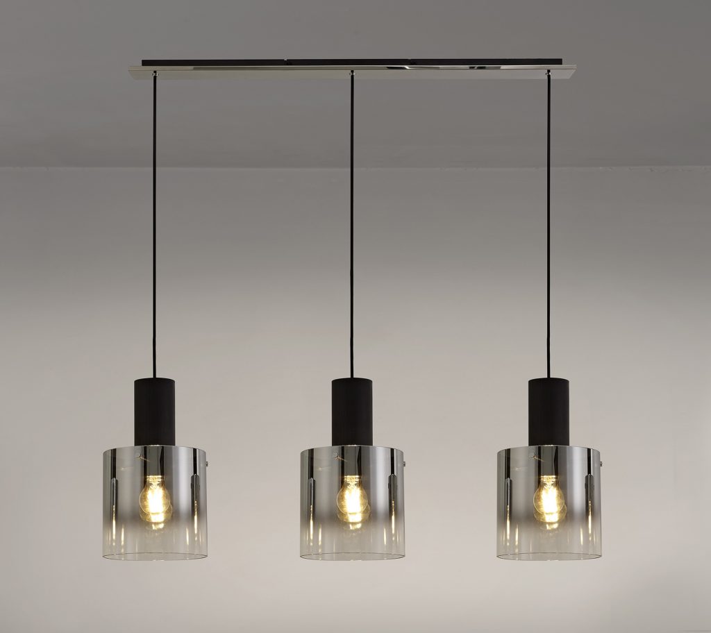 Kitchen Island Pendant Lights | 3lt Pendant Chrome Black