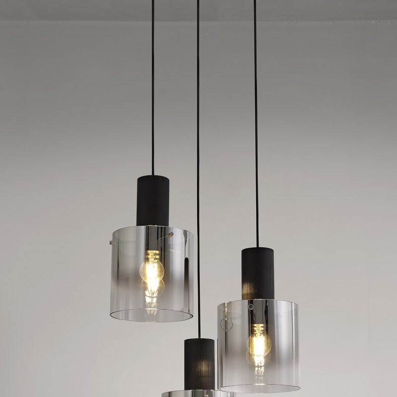 Kitchen Island Pendant Light | Circular Pendant Chrome/Black