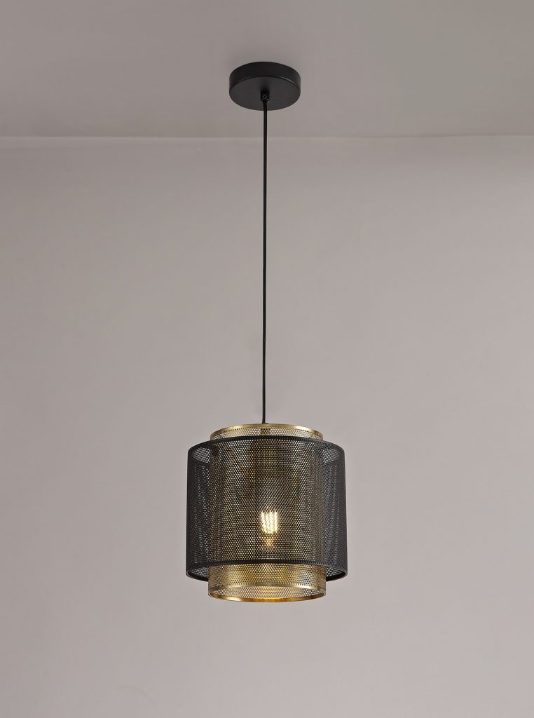 Pendant Light Black/Satin Gold | Black Pendant Light