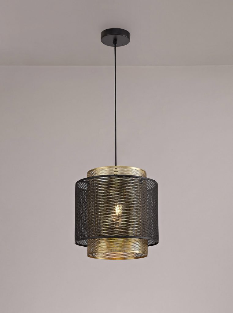 Large Black & Gold Ceiling Pendant | Black Pendant Light