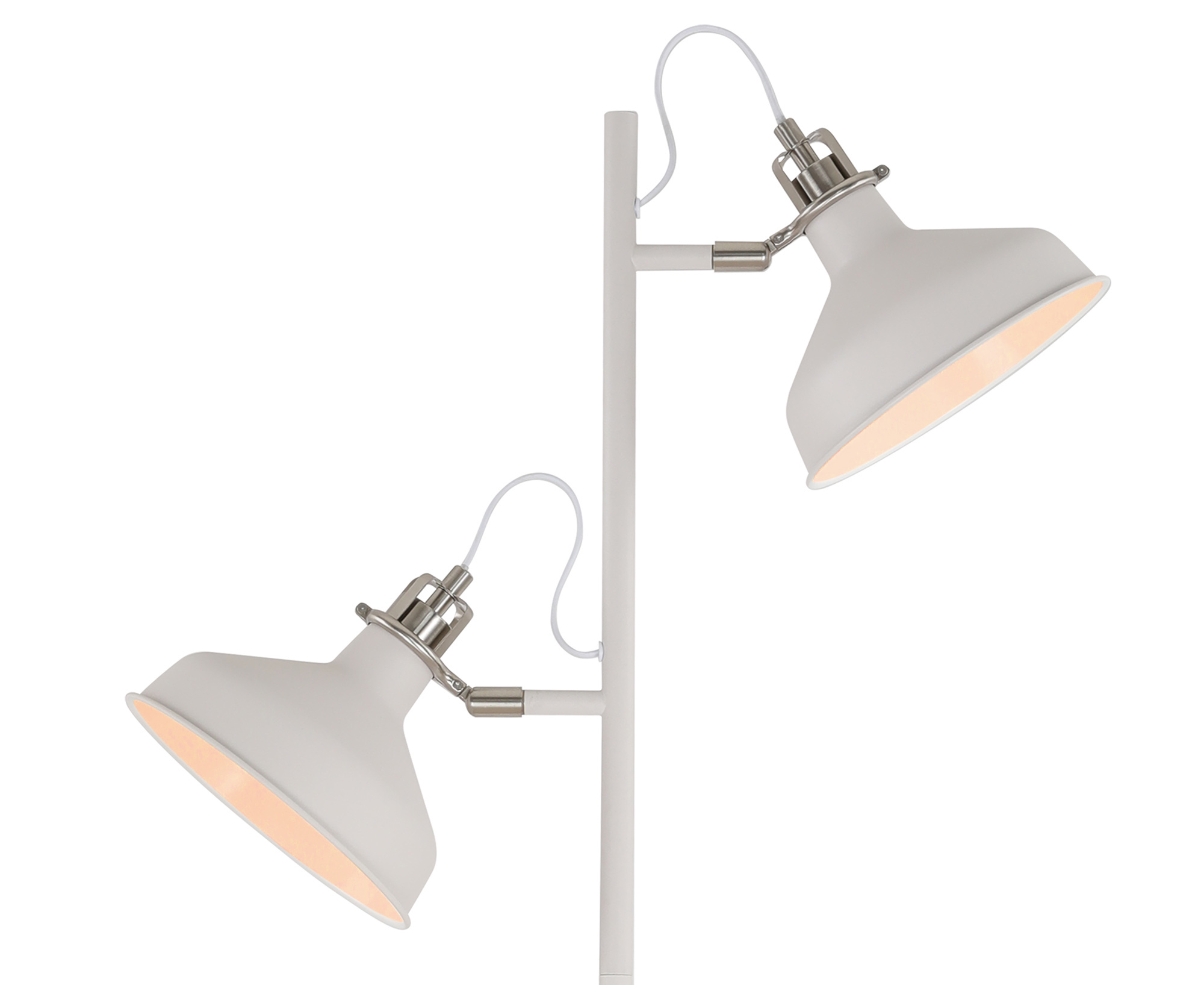 200532 Sand White/Satin Nickel Twin Floor Lamp - Image 2
