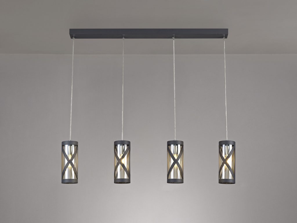 Kitchen Island Pendant Light | Matt Grey Bar Pendant