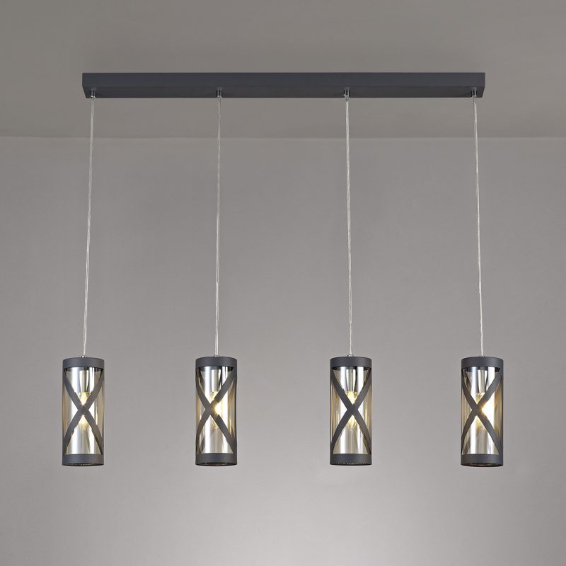 Kitchen Island Pendant Light | Matt Grey Bar Pendant