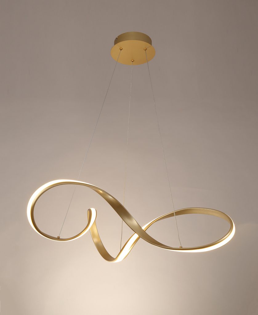 Kitchen Island Pendant Light | Large Gold LED Pendant