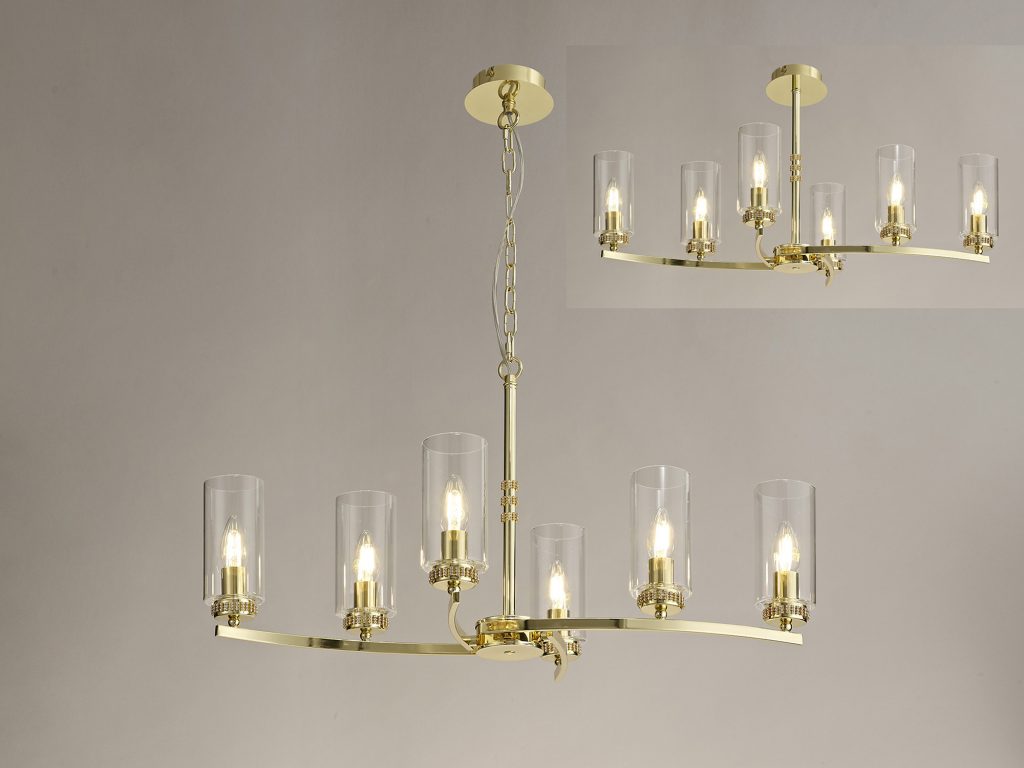 Marla 6 Light Rectangular Pendant Polished Gold