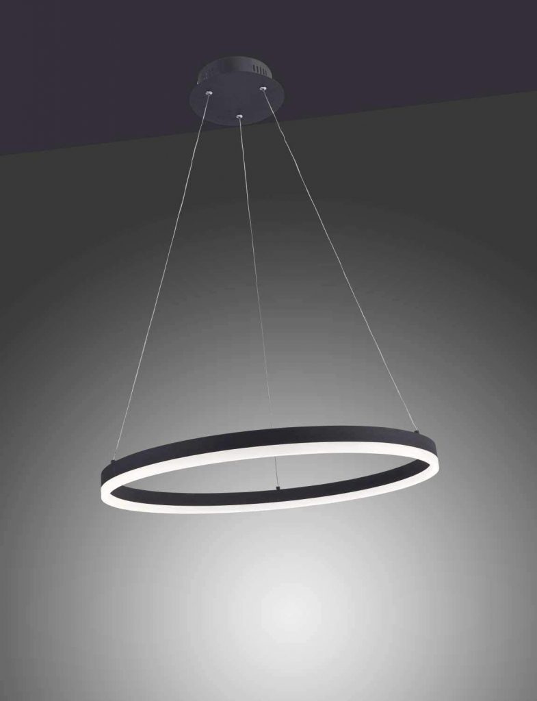 LED Ceiling Pendant | 60cm Black Ring Pendant