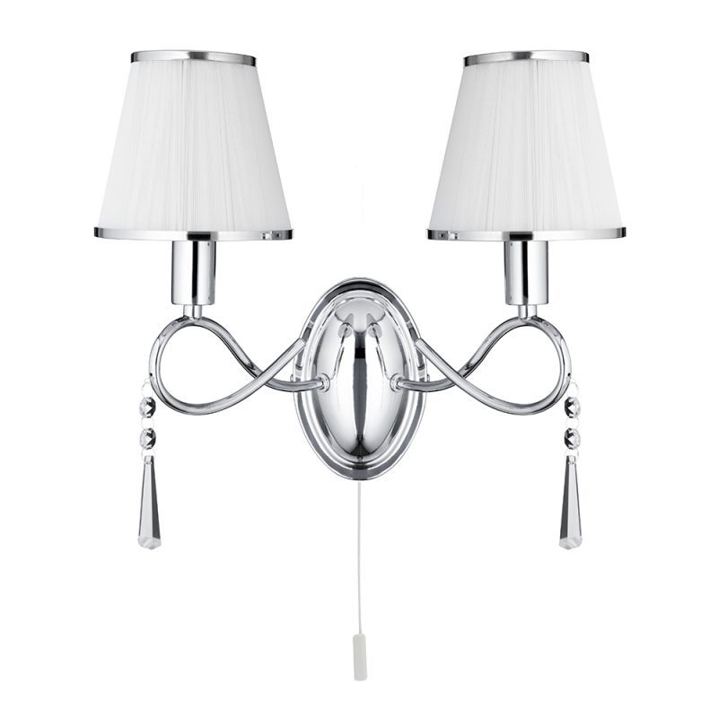 9120322CC Simple 2 Light Chrome Wall Light