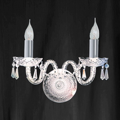 912122 Crystal Twin Wall Light Chrome