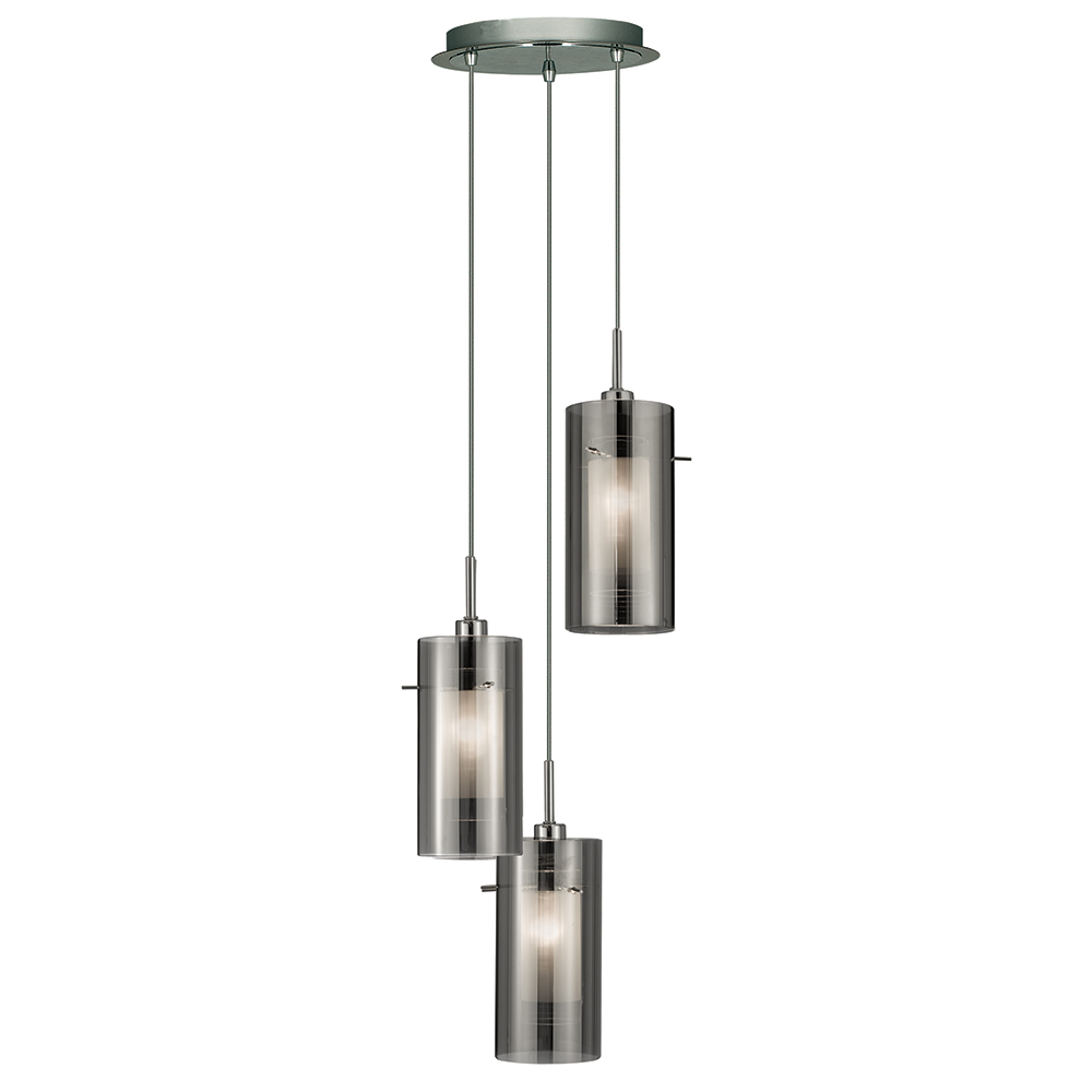Kitchen Island Pendant Lights | Smoked 3lt Round Pendant