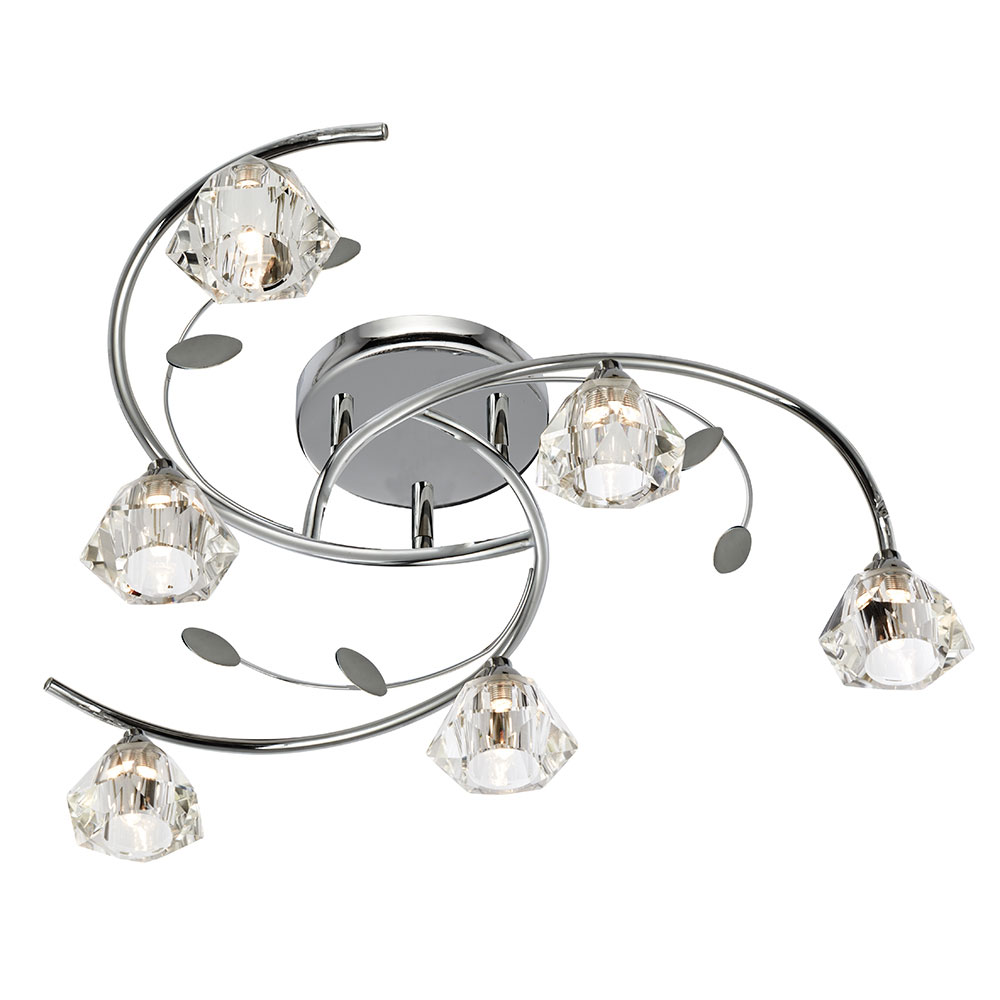 Senna 6lt Semi-Flush | Chrome Ceiling Lights