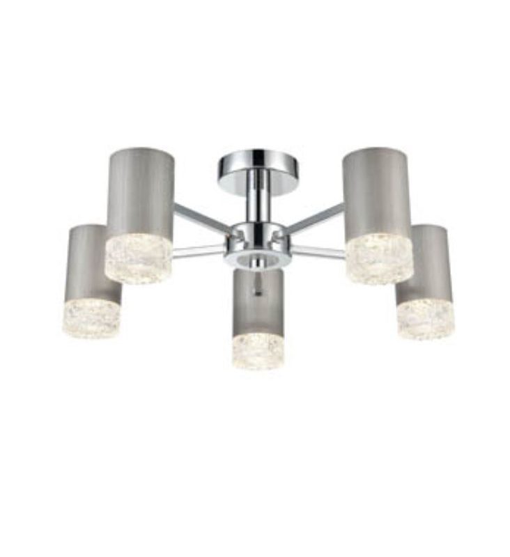 Modern Ceiling Lights | 5lt Brushed Silver Light
