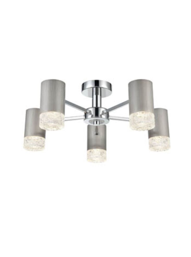 Modern Ceiling Lights | 5lt Brushed Silver Light