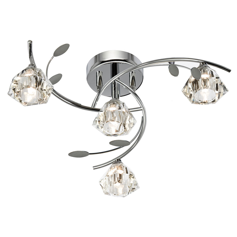 Senna 4lt Semi-Flush | Polished Chrome Ceiling Light