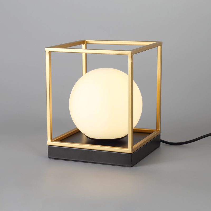 2001653 Henry 1 Light Matt Black/Gold Table Lamp
