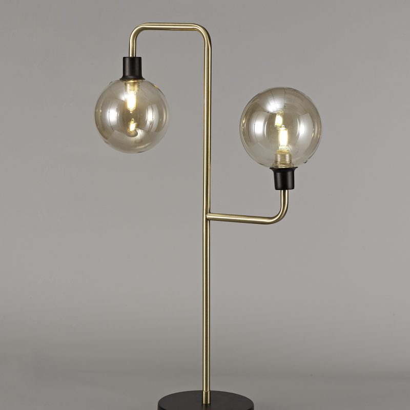 200293 Delta 2 Light Table Lamp Black/Antique Brass