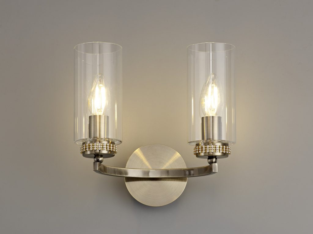 200923 Marla Twin Wall light Antique Brass switched