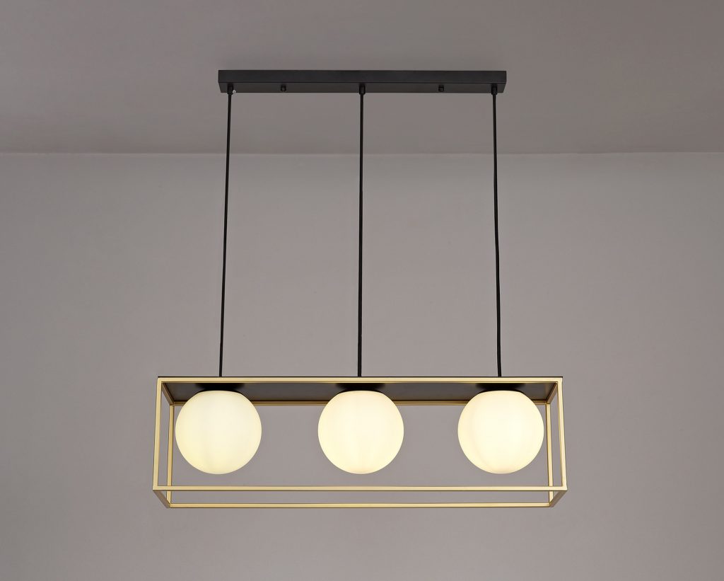 Kitchen Island Pendant Light | Matt Black Gold Pendant