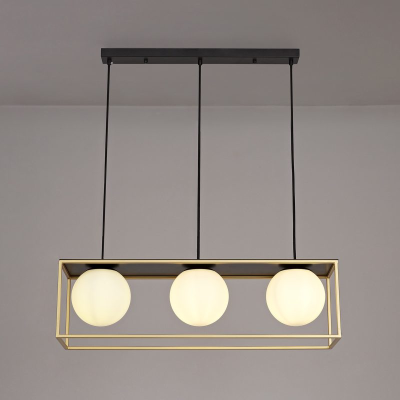 Kitchen Island Pendant Light | Matt Black Gold Pendant