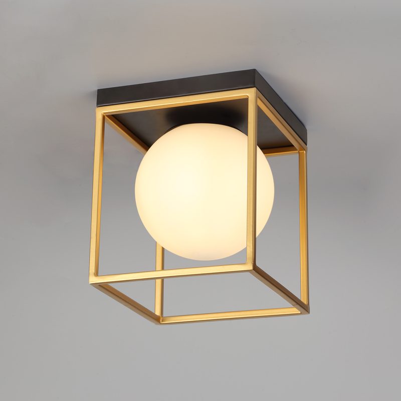 2001651 Henry 1 Light Matt Black/Gold Ceiling Light