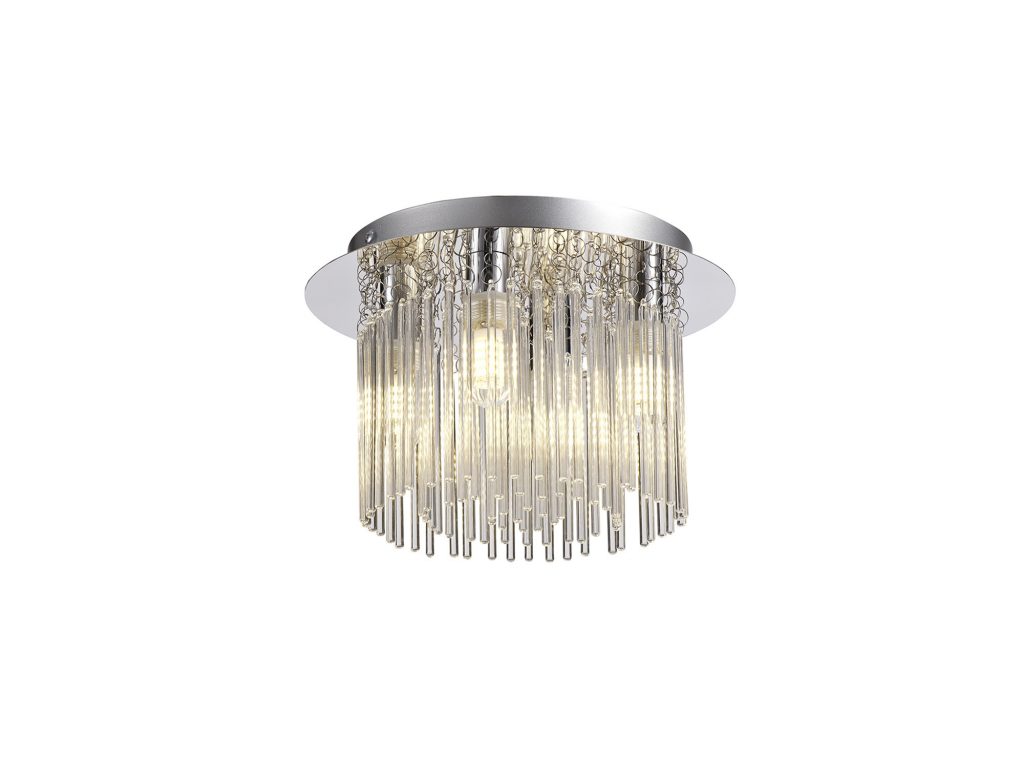 Aeril Small IP44 Crystal Chandelier Polished Chrome