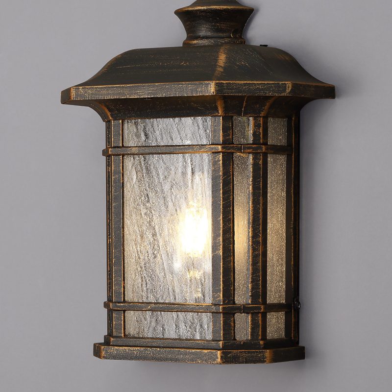 2003223 Brushed Black Gold Half Wall Lantern