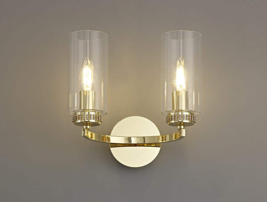 200922 Marla Twin Wall light Polished Gold switched