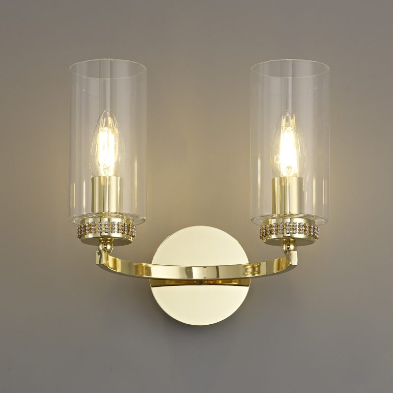 200922 Marla Twin Wall light Polished Gold switched