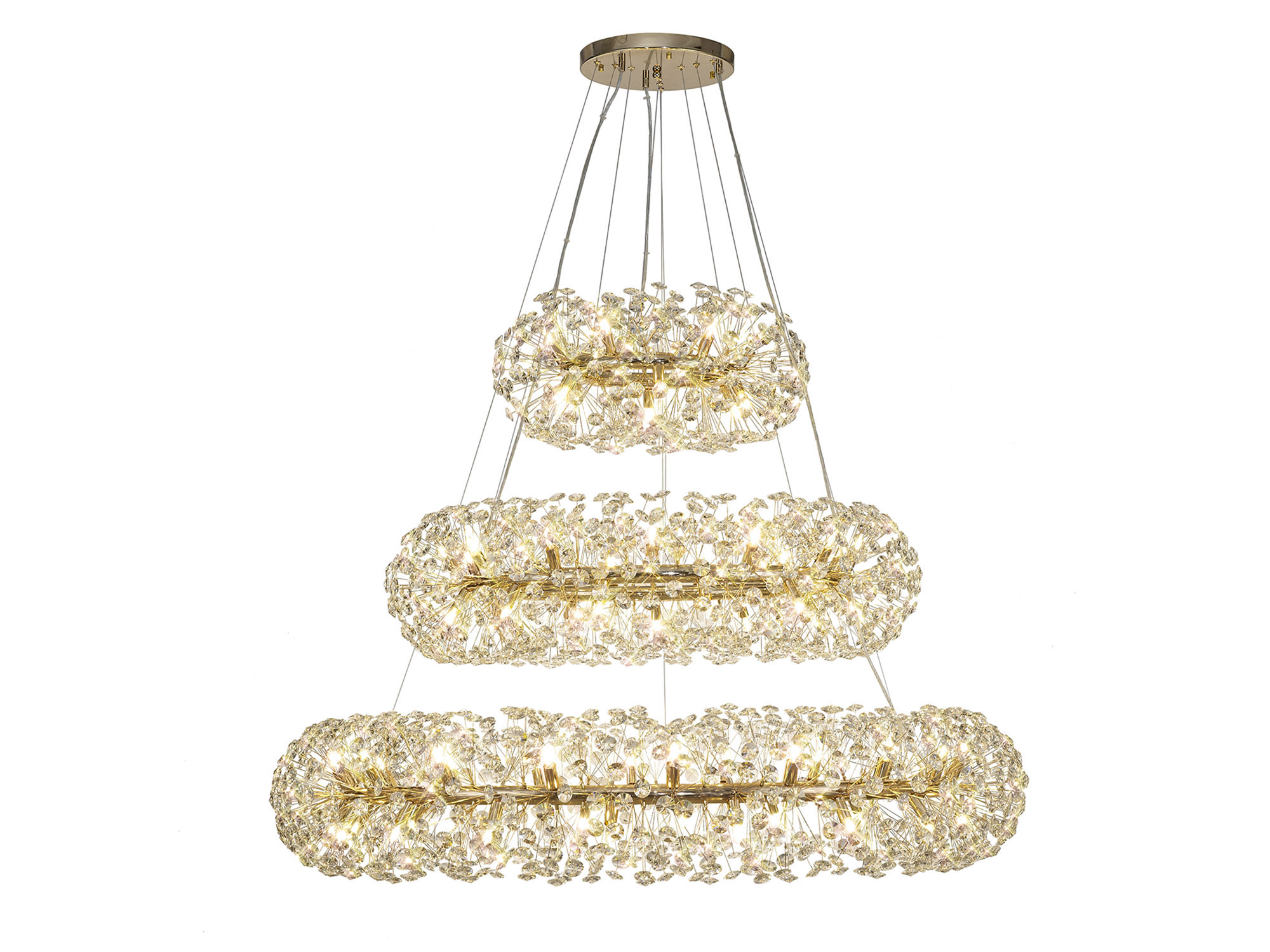 3001012 Belle 74 Light French Gold/Crystal Stairway Light - Image 2