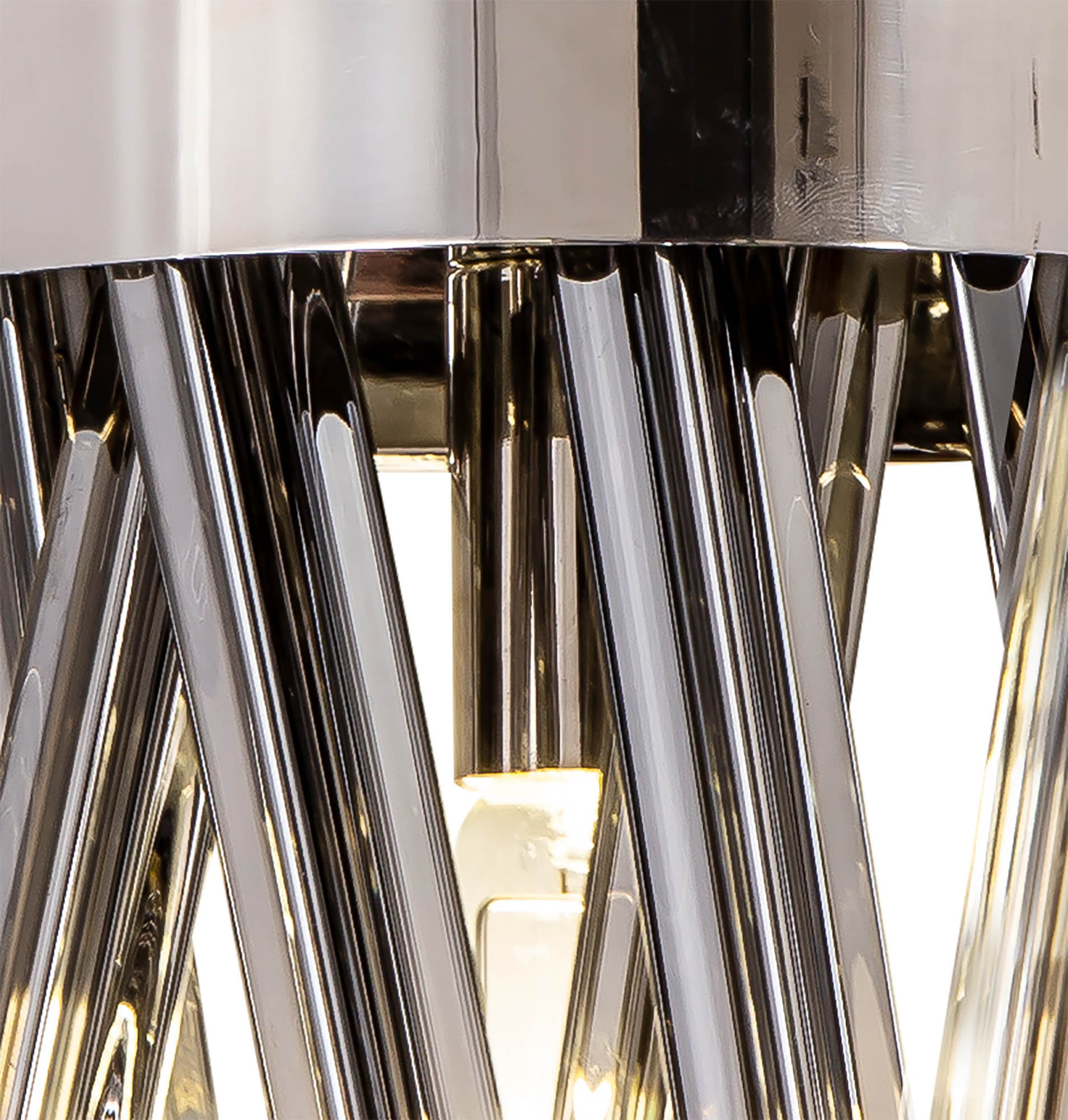 300112 Cleo 2 Light Wall Light Polished Nickel/Smoked Glass - Image 5