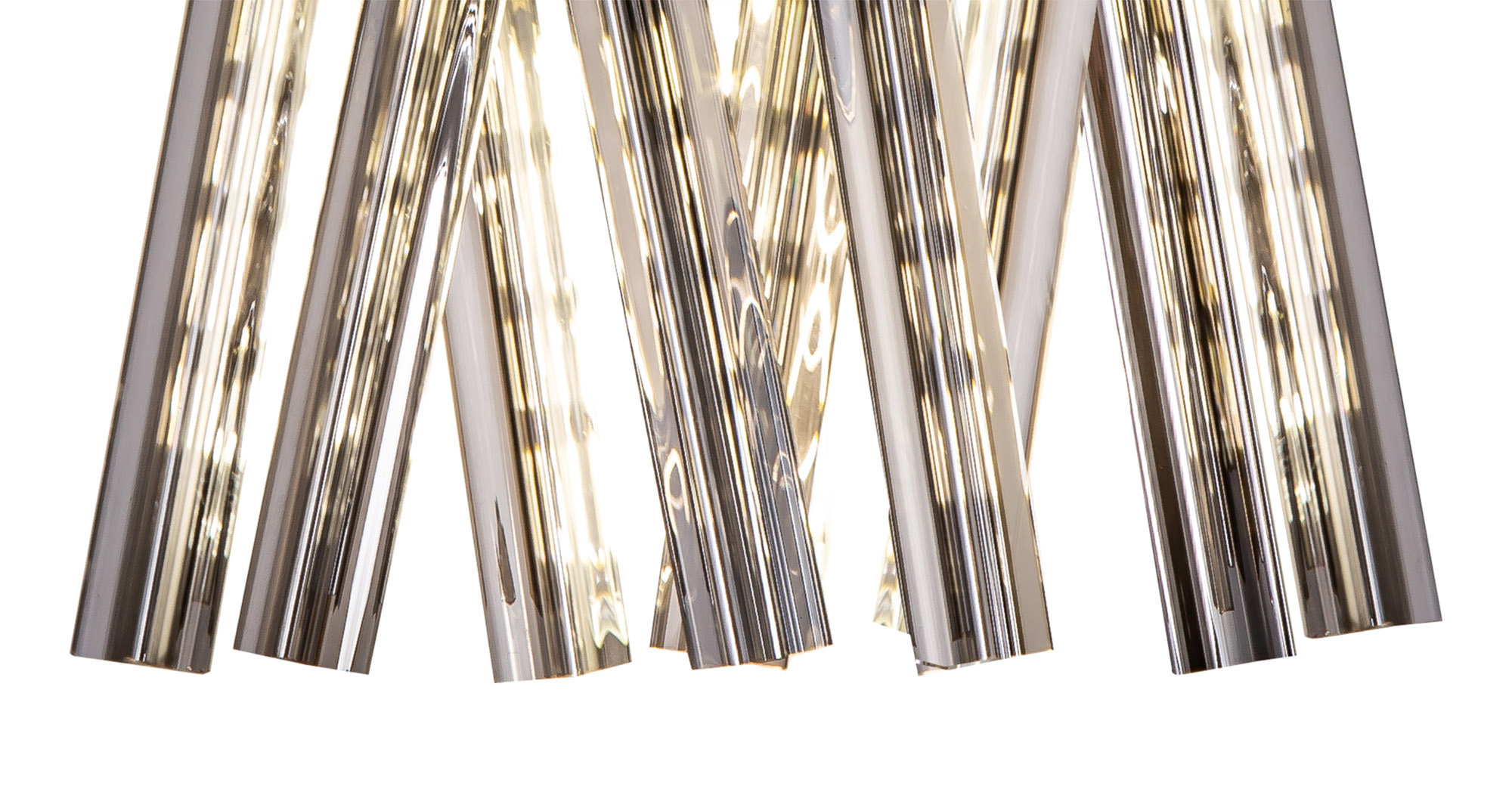 300112 Cleo 2 Light Wall Light Polished Nickel/Smoked Glass - Image 4
