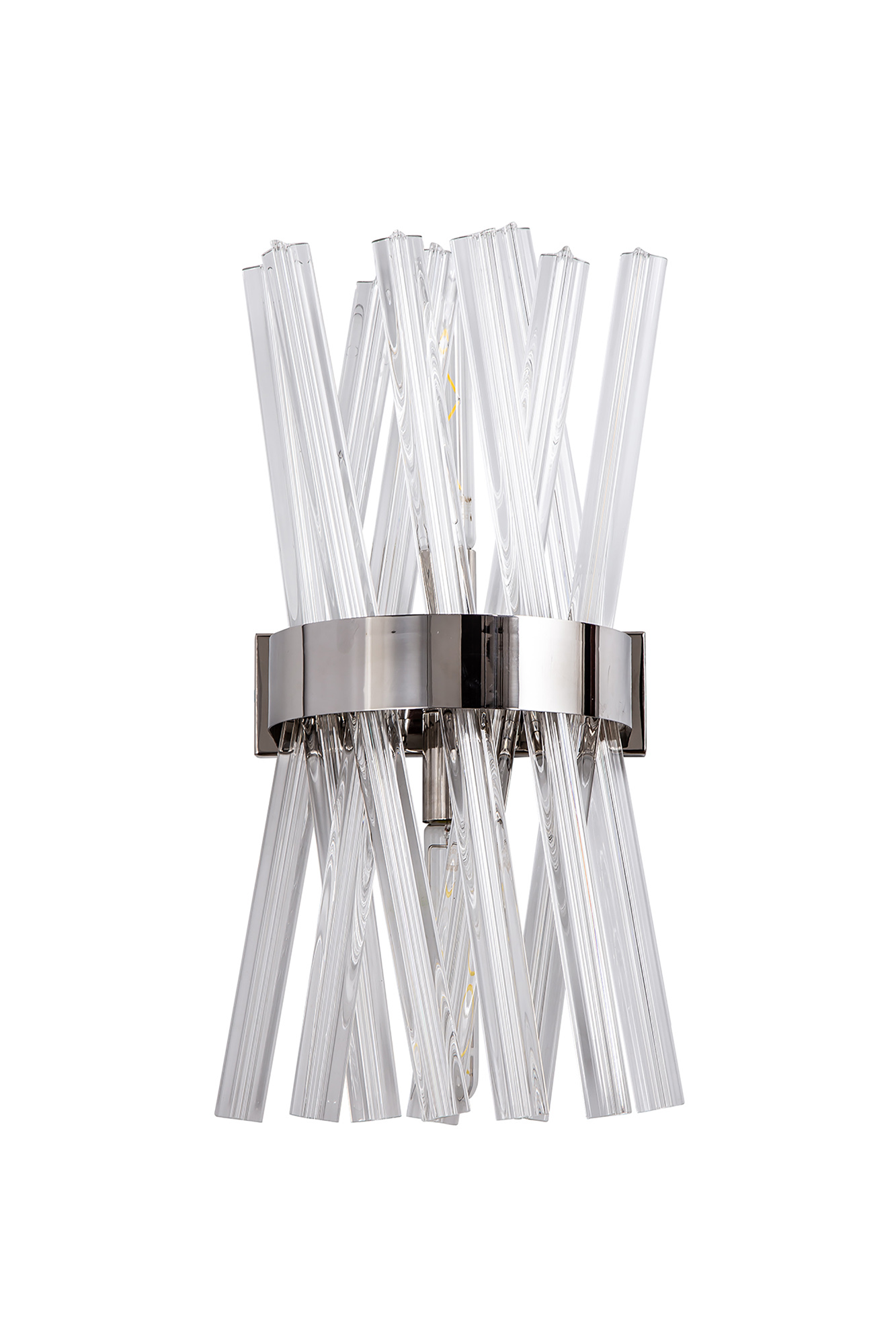 300113 Cleo 2 Light Wall Light Polished Nickel/Glass - Image 3