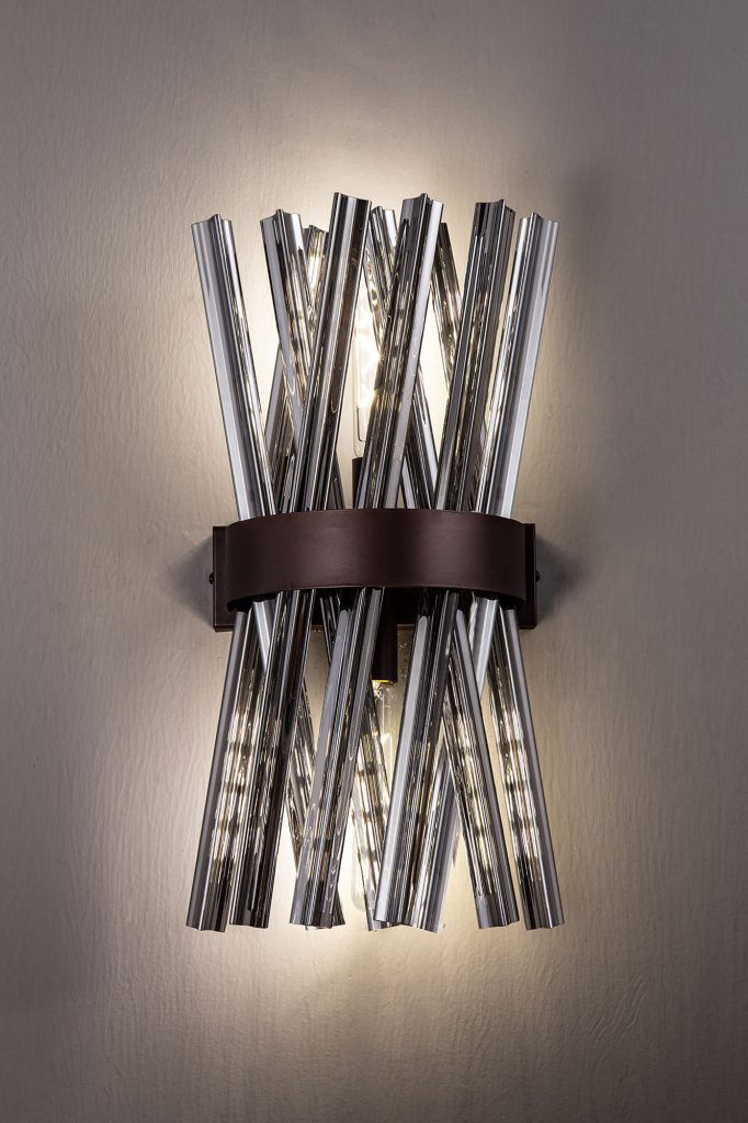 Bronze Wall Light Smoked Glass | Modern Wall Light