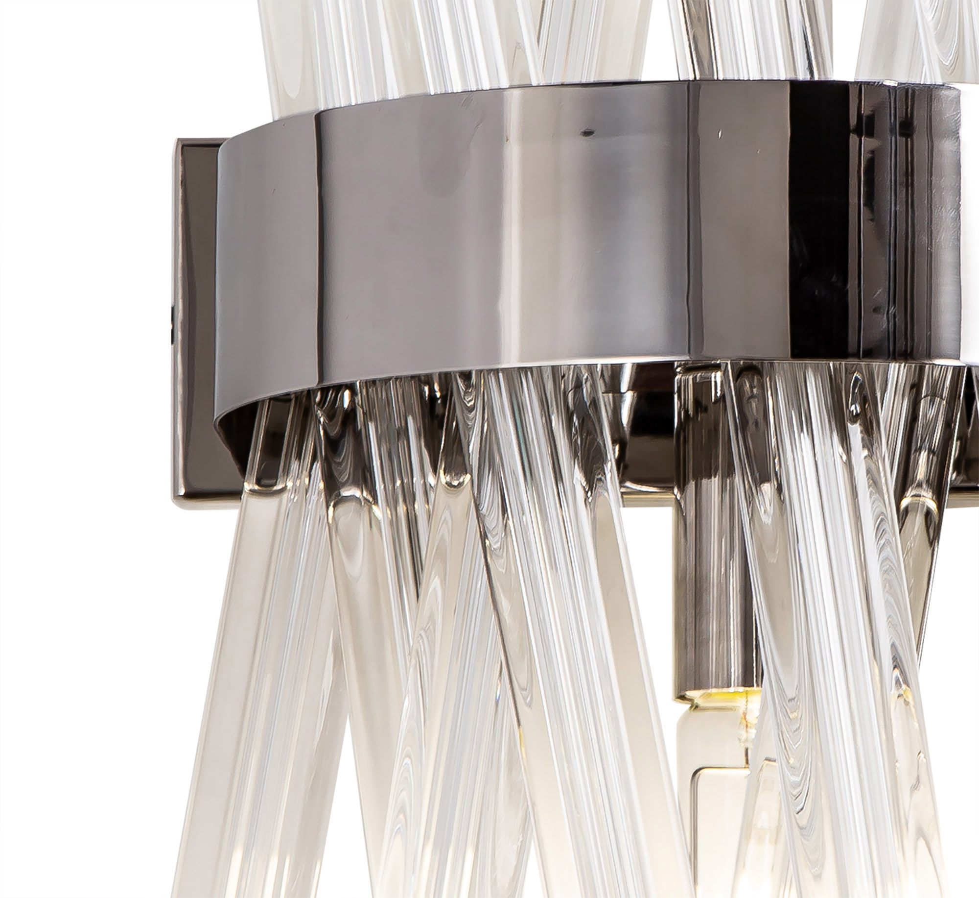 300113 Cleo 2 Light Wall Light Polished Nickel/Glass - Image 4