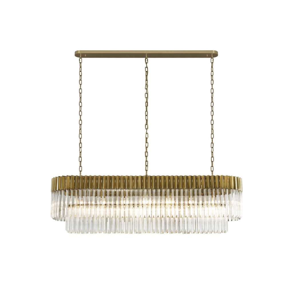 Kitchen Island Pendant Light | Brass Rectangular Pendant