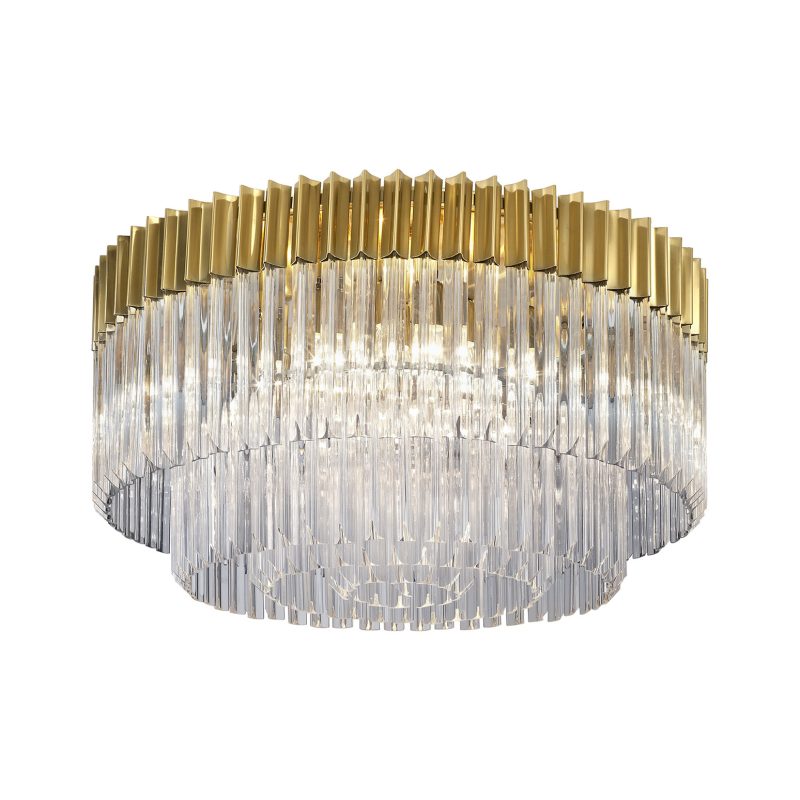 Shard 80cm Flush Brass with Clear Glass