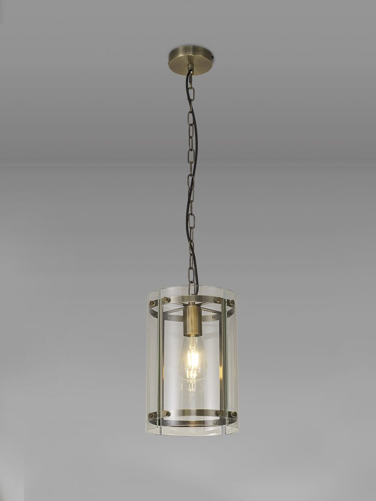 1 Light Lantern Antique Brass