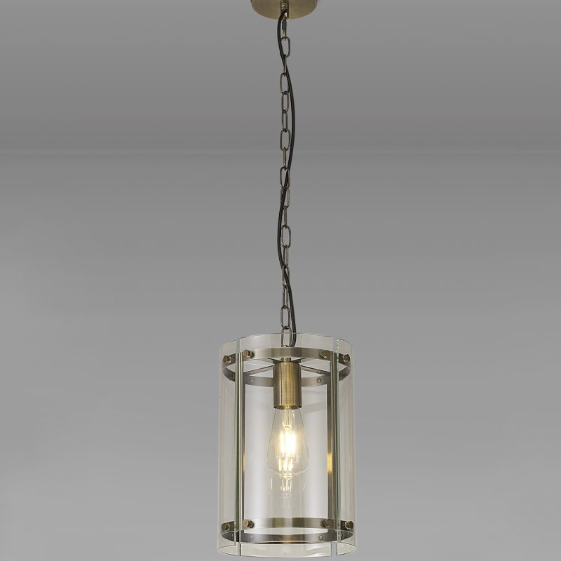 1 Light Lantern Antique Brass