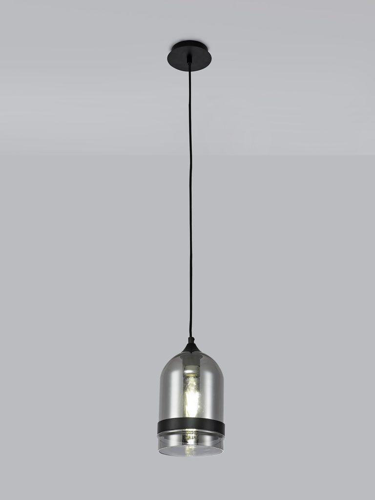 Kitchen Island Pendant Lights | Smoked Domed Glass Pendant