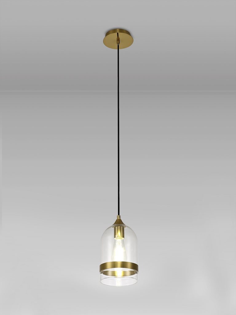 Kitchen Island Pendant Lights | Dome Glass Pendant Brass