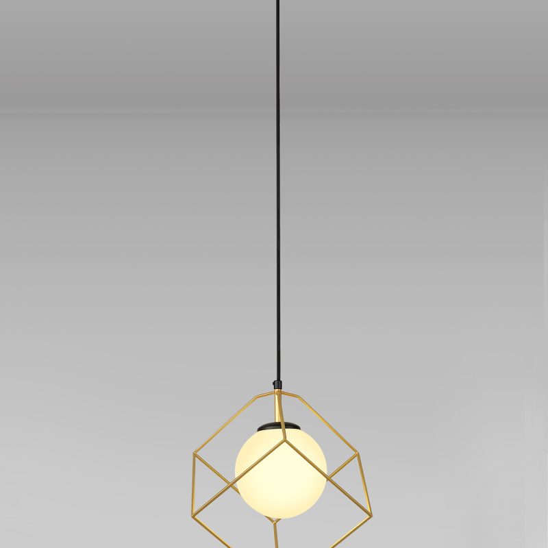 Single Pendant Matt Black and Gold