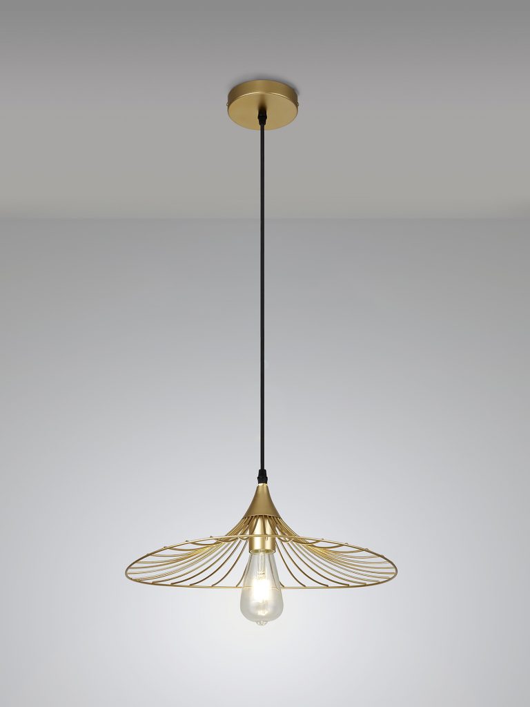 Shallow Gold Wire Pendant | Gold Pendant Lights