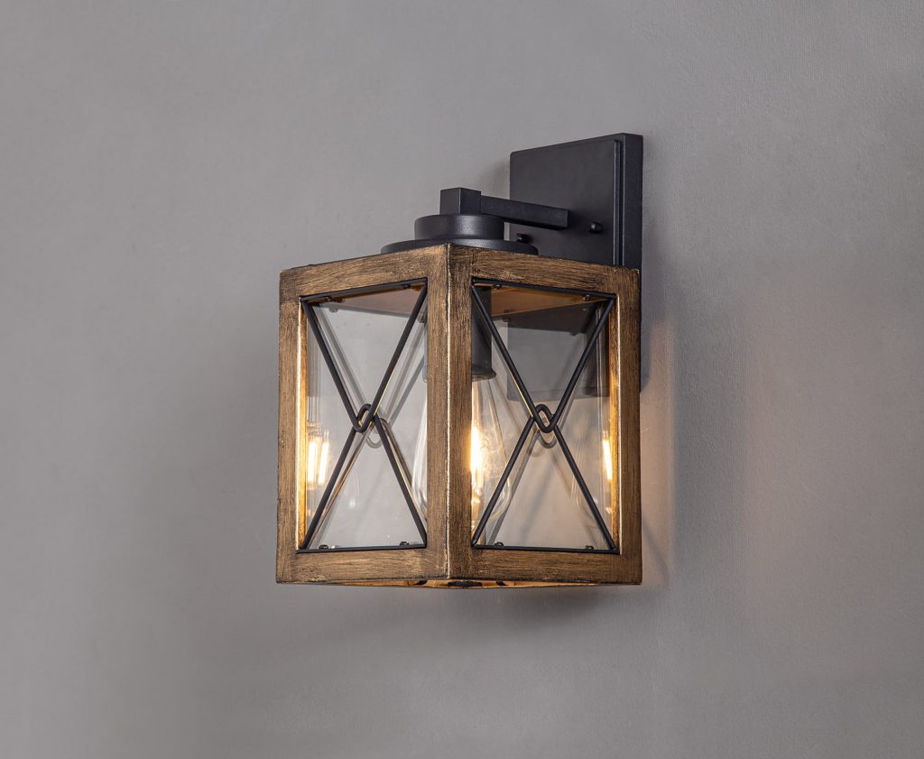 Regal Small Outdoor Wall Light Gold and Black