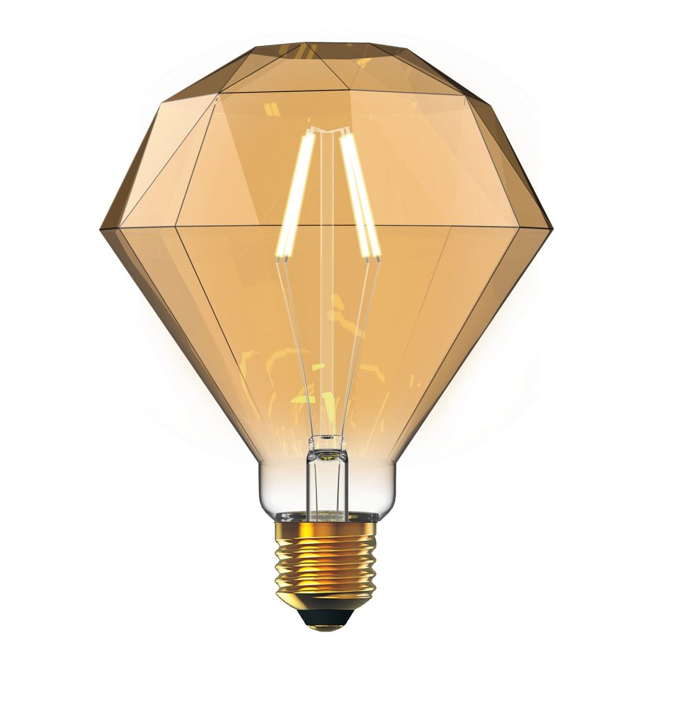 Diamond Led bulb Amber glass