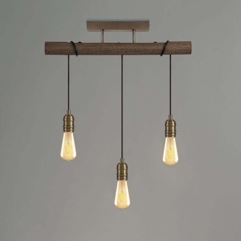Kitchen Island Pendant Light | Oak Wooden Bar Pendant