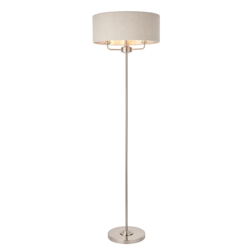 3194359 Claire Brushed Chrome Floor lamp With Natural Shade