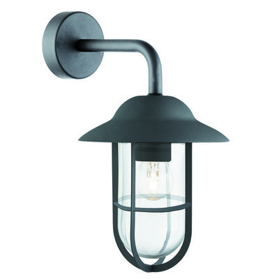 Well Glass Wall Lantern Matt Black