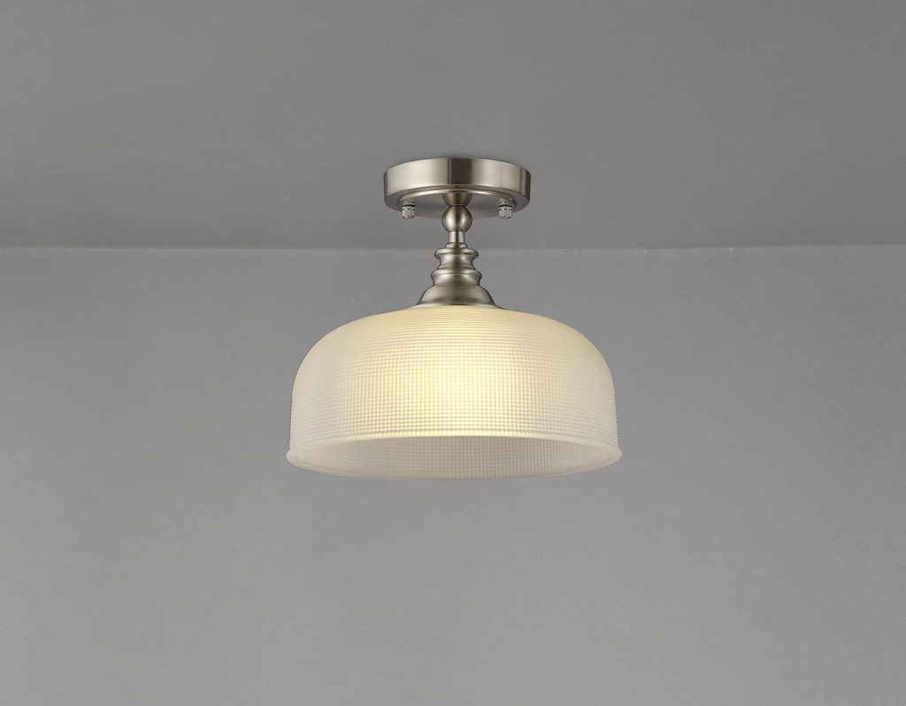 Satin Nickel Ceiling Light | Sherborne 1lt Flush Ceiling