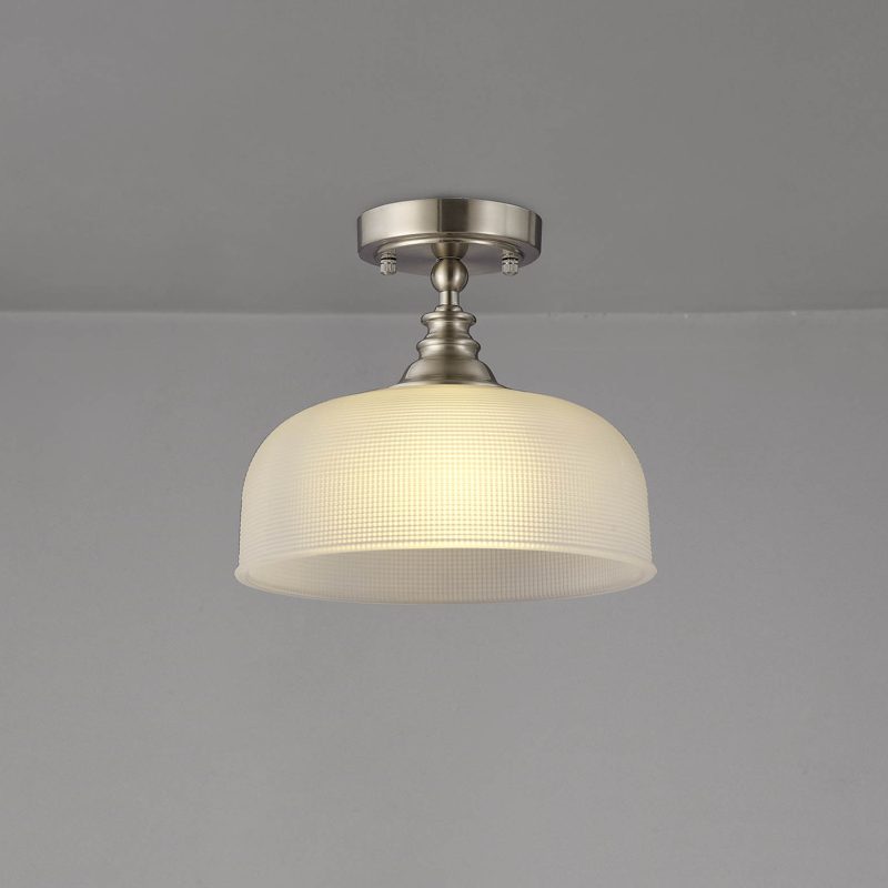 Satin Nickel Ceiling Light | Sherborne 1lt Flush Ceiling