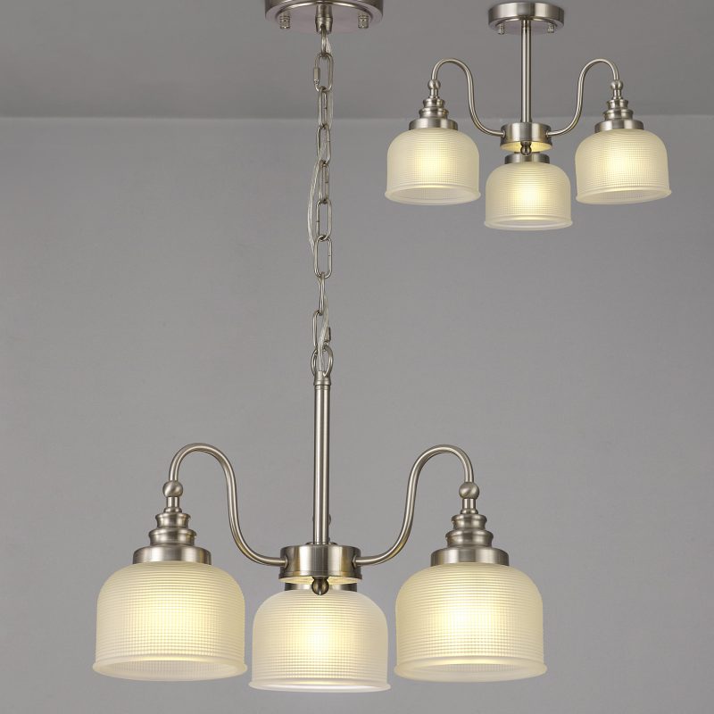 Sherborne 3 Light Pendant Light Satin Nickel