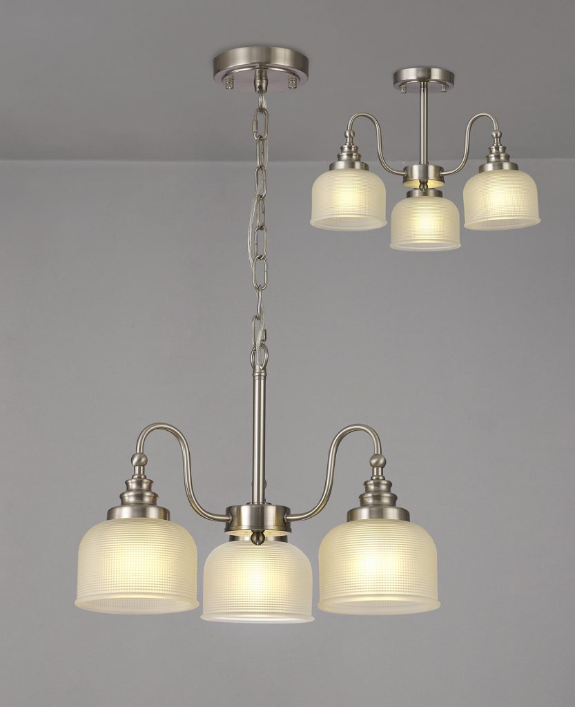 Sherborne 3 Light Pendant Light Satin Nickel